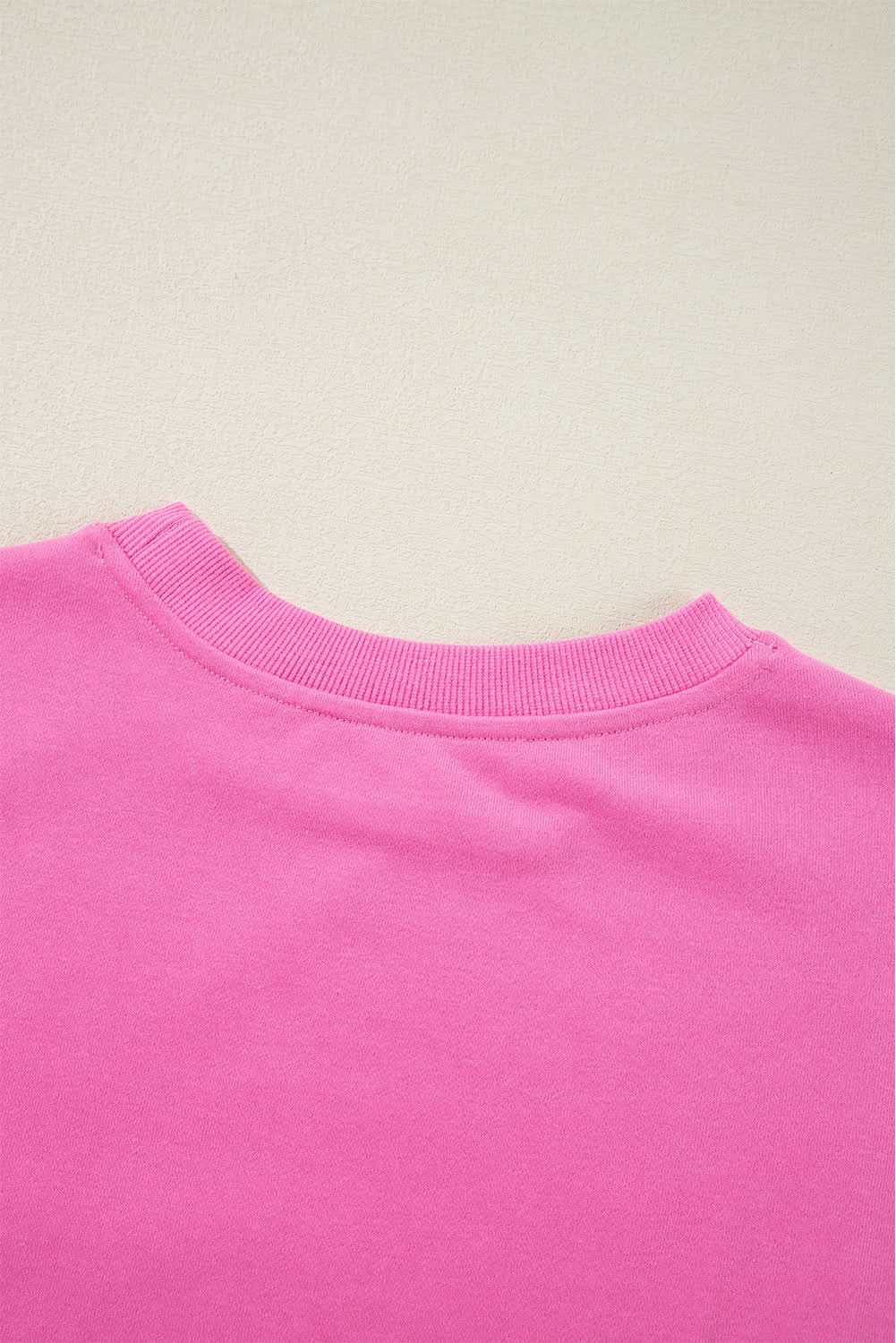 Bonbon Plain Drop Shoulder Crewneck Pullover Sweatshirt - Love Salve